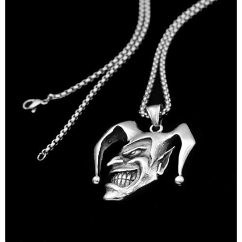 Expression hip-hop popular jewelry clown smiley stainless steel pendant men retro titanium steel personality accessories