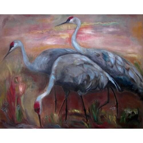 JMINE Div 5D watercolor Crane Full Diamond Painting cross stitch kits art High Quality Animal 3D paint by diamonds