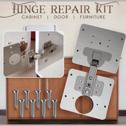 Hinge Repair Plate Kit Kitchen Cupboard Foldable Cabinet Door Hinger Furniture Drawer Window Door Hinges Hardware Accessories
