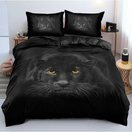 3D Duvet Cover Sets Bedding Sets Quilt Cover and Pillowslip 173*220 203*230 210*210cm Design Animal Leopard Black Home Textile