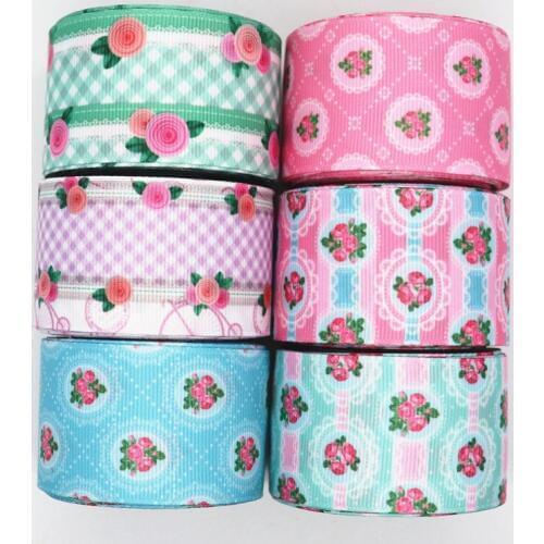 10 Yards 1.5" 38MM Spring Flowers Printed Grosgrain Ribbon For Hair Bows DIY Decoration Crafts Y20010901