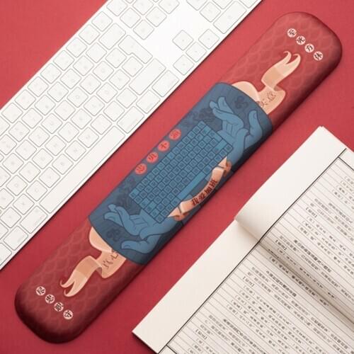 China Traditional Style Wrist Pad For Mechanical Gaming Keyboard Office House Use Memory Foam Keyboard Hand Rest Mat Mousepad