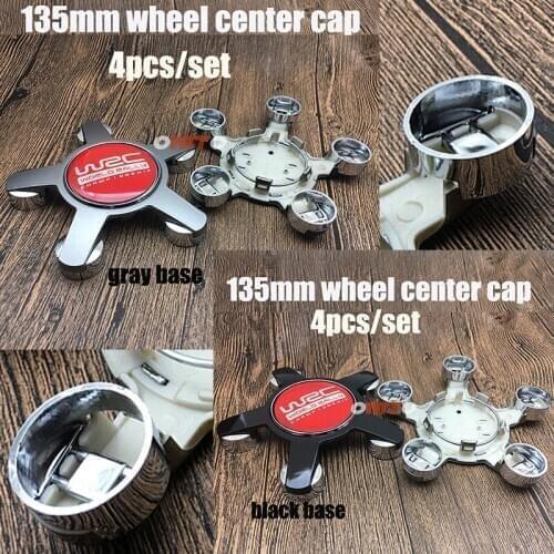 Red 3D WRC Sticker 5claws 135mm 4pcs/set Wheel Center Cap Accessorie Car Styling Hub Rim Cap Cover for BMW Toyota vw kia