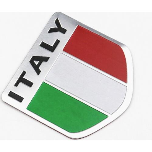 Aluminum Alloy Italy Italian National Flags Car Body Stickers 5x5cm Automobiles Motorcycles Exterior Decorating Accessories
