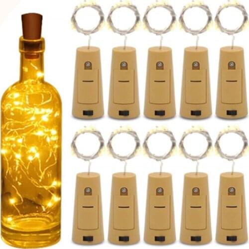 Battery-powered cork bottle light 1m / 2m DIY LED light bar light birthday party wine bottle stopper light bar (without battery)