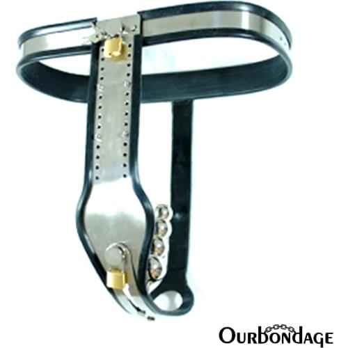 Ourbondage Stainless Steel Female Chastity Silicon Belt Cover Shield T-Shape with Viginal Plug BDSM Bondage Sex Toys For Women