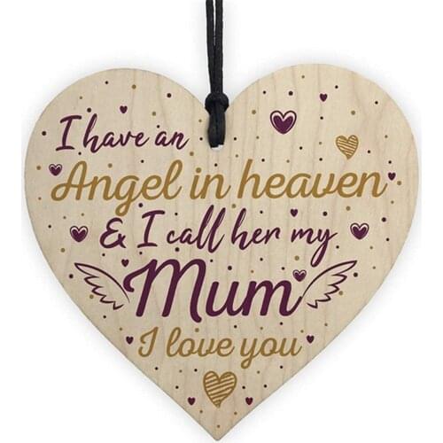 Mum Dad Memorial Plaque Wooden Heart Grave Side Tribute Rememberance Gift Christmas Gift