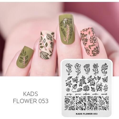Nail Art Stamping Plate Flowers & Letters Design Nail Stamp Template Fashion Image Nail Art Stencil Plate Nail Printing Tool