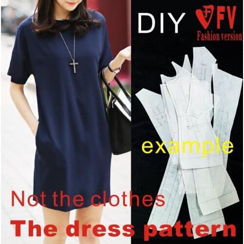Dresses Sewing Pattern Template Cutting drawing Clothing DIY ((Not selling clothes)) BLQ-116