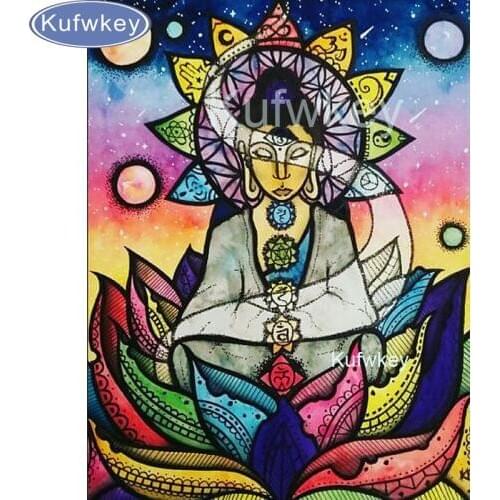 Full square Diamond Embroidery Buddha diy Diamond Painting Cross Stitch Mosaic Pattern meditation Yoga Wall Decor Asian Zen Art