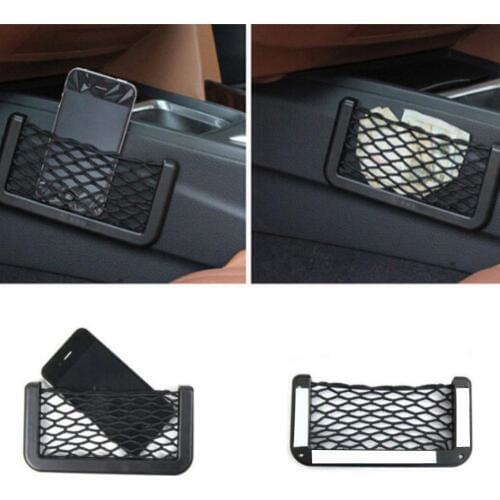 Durable Hollow Mesh Self-Adhesive Car Pocket Storage Bag Pouch Phone Holder 2019 New Stylish
