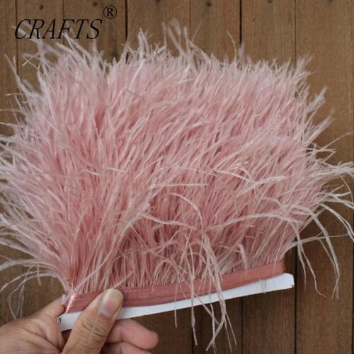 High-quality fluffy leather pink ostrich hair trimming cloth belt 5M 10M DIY clothing accessories decorative accessories 8-11cm