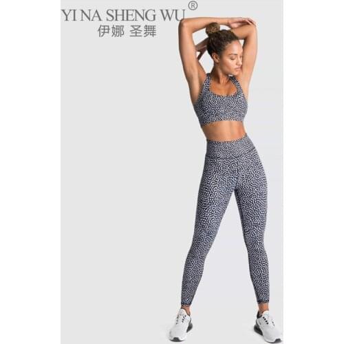 Sexy Sports Suit Female Push-up Fitness Yoga Pants Track Suit Gym Exercise Running Sportswear Leggings +Bra Sports Set 2-Piece