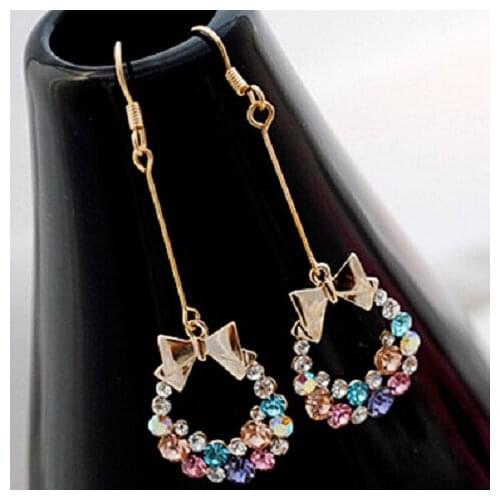 2020 new bow stud earrings retro exquisite flower personality wild earrings popular earrings trend fashion