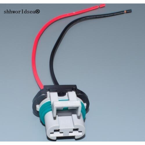 Shhworldsea 2 pin auto fan plug electronic fan plug headlamp plug power ABS pump Connector wire harness plug 15363990 for Ford