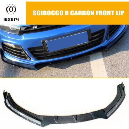 Scirocco Carbon Fiber Front Bumper Lip Chin Spoiler for Scirocco R R20 2009 - 2014 Auto Racing Car Front bumper Lip Diffuser