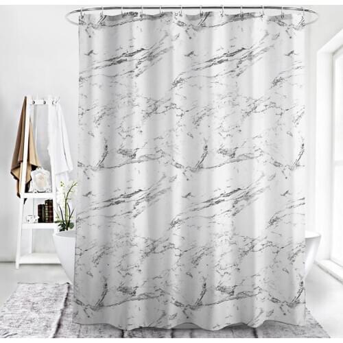 Bath Curtain Hazy Stripes Decorative Polyester Marble Bathroom Shower Curtain for Home Decor