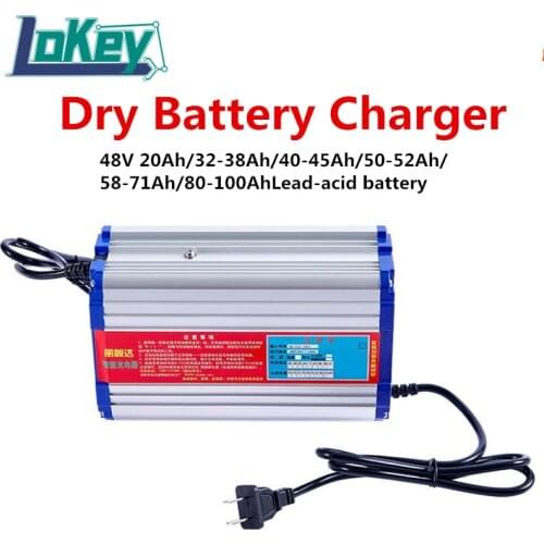 48V Lead acid Dry battery charger 20Ah 32to38Ah 40to45Ah 50to52Ah 58to71Ah 80to100Ah Fast Charger for electronic cars
