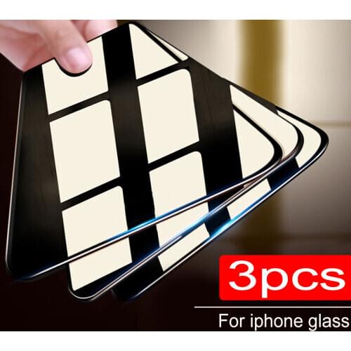 3PCS Protective Glass on the For iPhone 11 Pro X XR XS Max Tempered Screen Protector For iPhone 7 8 6 6s Plus 11 PRO Max Glass
