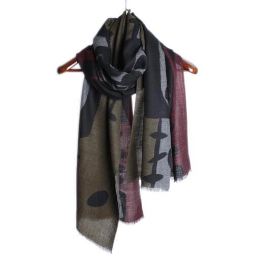 100% fine wool women classic hand painting thin scarfs shawl pashmina 65x200cm