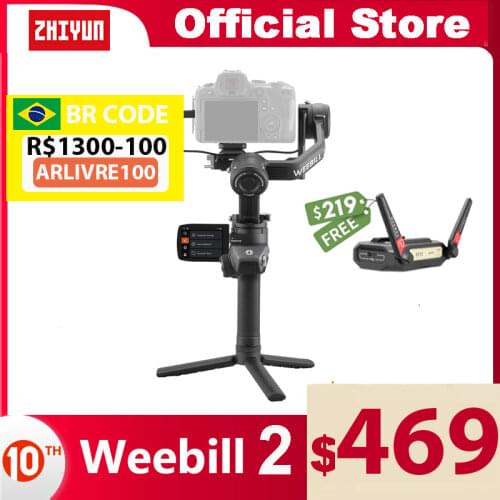 ZHIYUN Official Weebill 2 DSLR Camera Gimbal Stabilizer 3-Axis Handheld Stabilizer with Screen for Canon/Sony/Panasonic VS DJI