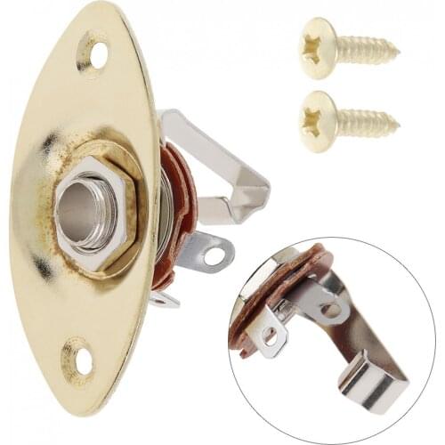 Gold Oval Output Jack Socket Bass / Electric Guitar Stringed Instruments
