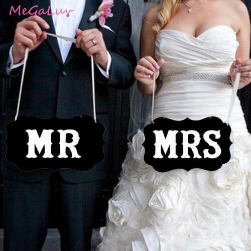 1set MR&MRS Photo Props Wedding Decorations Table Chair Sign Bride To Be Party Rustic Wedding Party Decoration