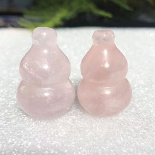 1PC About 3cm Natural Rose Crystal Ore, Pink Gem, Hand Carved And Polished Gourd Shape, Mascot Ornament