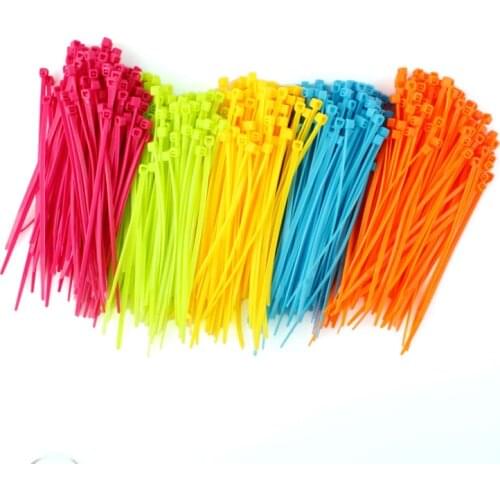 100Pcs/Pack Resueful Colorful Practical Mixed Color Plastic Cable Ties Strap 102mm X 2mm Zip Tie Cable Wire Tidy #64765