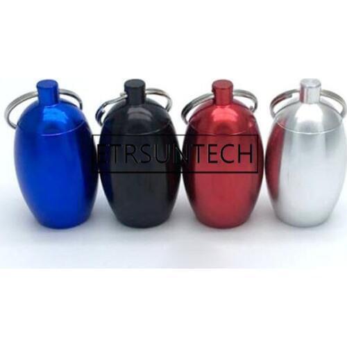 100pcs Aluminum Pill Case Keychain Waterproof Seal Medicine Organizer Box Outdoor Pocket Capsule Holder Container Keyring