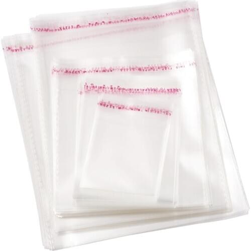 1000Pcs Transparent Self Adhesive OPP Cellophane Bags Clear Self Seal Poly Bags Small Gift Jewelry Storage Bags Multiple Size