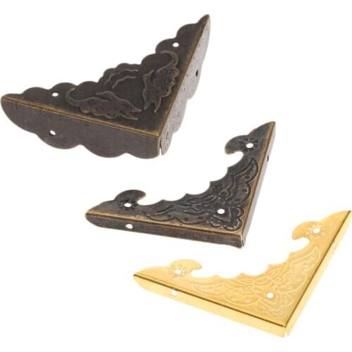 12Pcs Box Corners Bat Flower Lace Decorative Protector Antique Bronze/Gold Bracket Metal Book Albums Protectors Scrapbooking