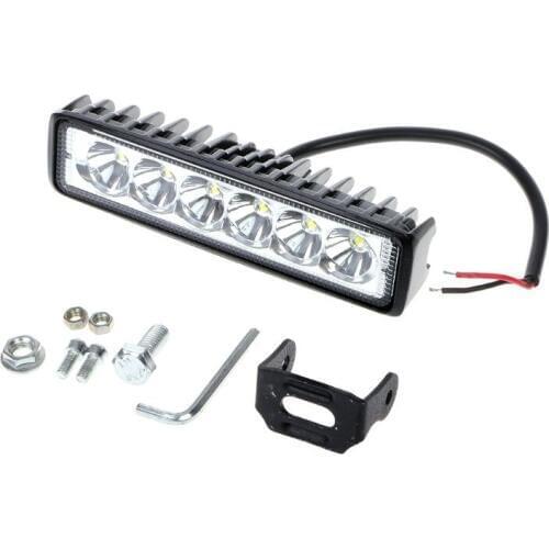 18W 6 LED DC 10-30V Flood Bar Work Light Boat Car Truck Lamp SUV UTE ATV Offroad
