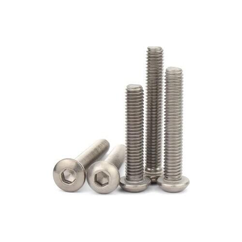 2pcs M5 TA2 titanium alloy Allen round head screws hex socket pan header mechanical bolts bolt ISO7380 8mm-40mm length