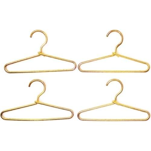 4pcs 1:12 Miniature Dollhouse Clothing Hangers Bedroom Wardrobe Decor Doll House Accessories Gift