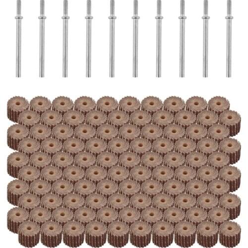 100pcs 240 Grit Abrasive Flap Wheel with 10 Shank Mounted Flap Wheels Aluminum Oxide Sanding Rust Removal Deburring Polishing