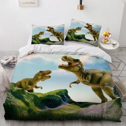 Bedding Sets 3D Custom Duvet Quilt Cover Set Comforter Bed Linen Pillowcase King Queen Full Double Animal Dinosaur Home Texitle