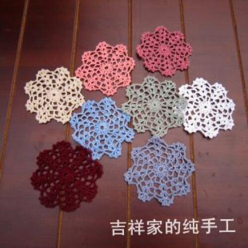 Free shipping 8 colors 10cm round crochet cotton doilies lace mats crotch zakka vintage props as innovative item felt for home