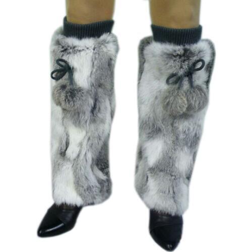 Free Shipping 2017 Fashion Hot Sale Genuine Rabbit Fur Leg Warmer Women in winter