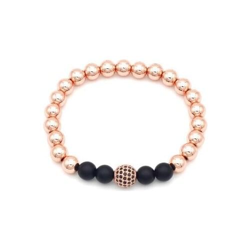 8mm hhr4 cz zircon cubic zirconia bracelet Charm Copper Bangles Buddha Prayer Yoga elastic thread adjusted