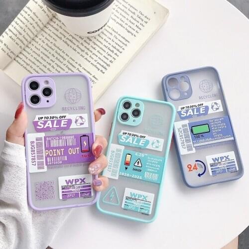 Fashion Label Funny Sale Phone Case Case for iPhone 12 11 Pro Max 12 Mini X XS Max XR 8 7 6 6s Plus Hard Matte Back Cover