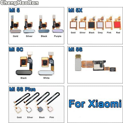 ChengHaoRan For Xiaomi Mi 5 5X 5C 5S Plus Mi5 Mi5s Home Button Fingerprint Scanner Touch Sensor ID Return Flex Cable Ribbon