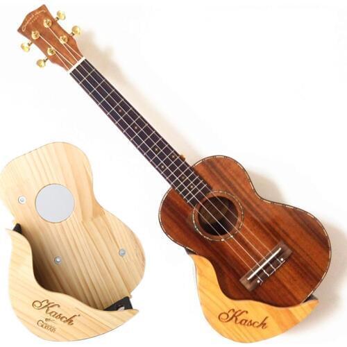New Zealand Pine Wood Ukulele Wall Mount Holder Wooden Ukelele Wall Frame Stand Shelf for 21/23/26/28" Ukulele Guitar Display