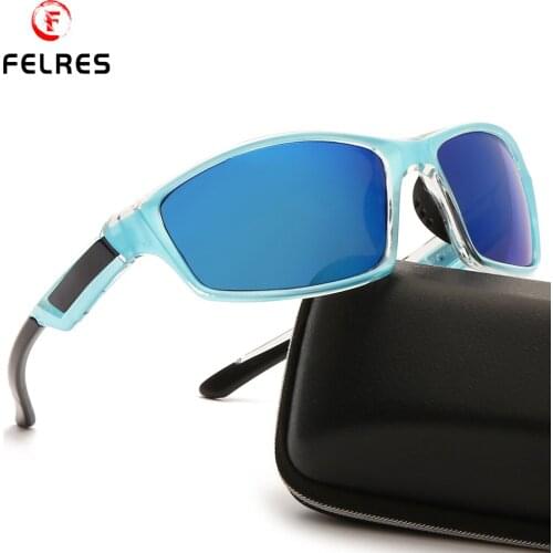 FELRES With Box Sport Polarized Mirrored Sunglasses For Men Women Outdoor Driving Cycling Fishing UV400 Glasses D1080