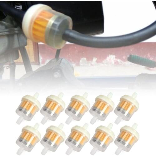 10PCS Motorcycle Petrol Gas Fuel Gasoline Oil Filter for Scooter Motorcycle Moped Gas Scooter Dirt Bike ATV Kart Oil Fuel Filter