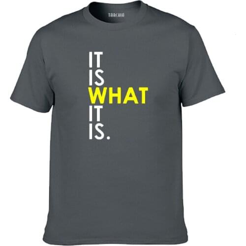 TARCHIA T-shirt Men WHAT IS IT Letter Print Casual Hip Hop Tshirt 2021 Summer Mens Tees Tops Cotton T Shirts Clothes Homme
