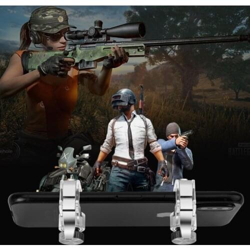 2pcs Phone Gamepad Trigger Fire Button Aim Key L1R1 Shooter Controller PUBG Portable Adjustable For 4.6-6.5 Inch Mobile Phone