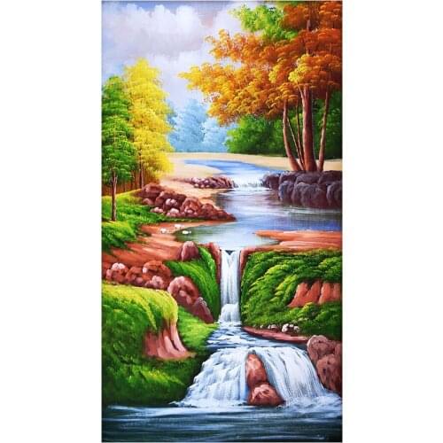 Idyllic Scenery of River Diamond Painting Oil Scenic Round Full Drill Vestibule Nouveaute DIY Mosaic Embroidery 5D Cross Stitch
