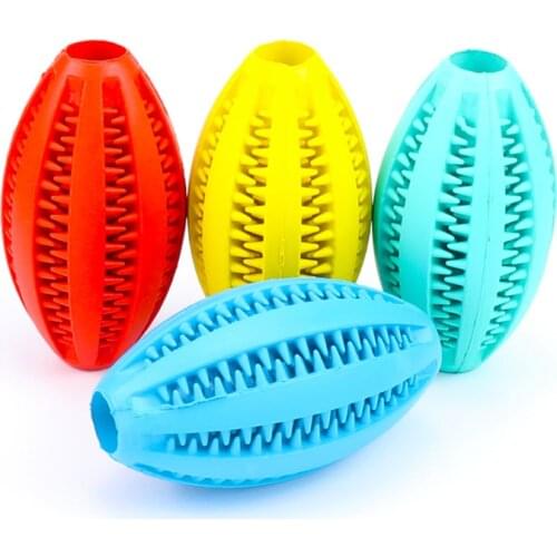Ellipse Chew Toys Pet Dog Toys Stretch Rubber Leaking Ball Pet Cat Dog Interactive Toy Dog Tooth Cleaning Balls puppy toys