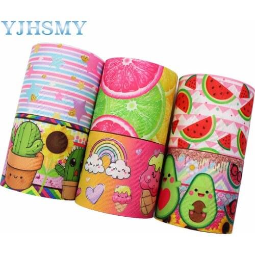 L-20629-613,3"(75mm)10yards cute cartoon Thermal transfer Printed grosgrain Ribbons,bow cap DIY handmade accessories Decorations